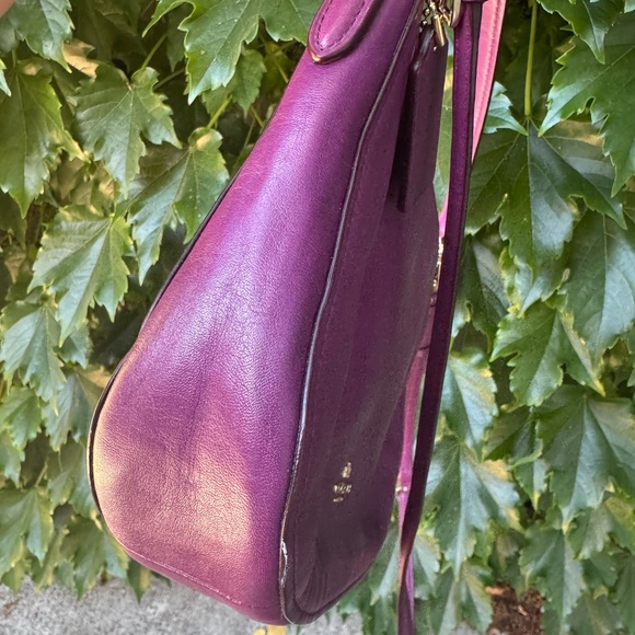 Coach Purple Leather Shoulder Bag - Picture 8 of 13